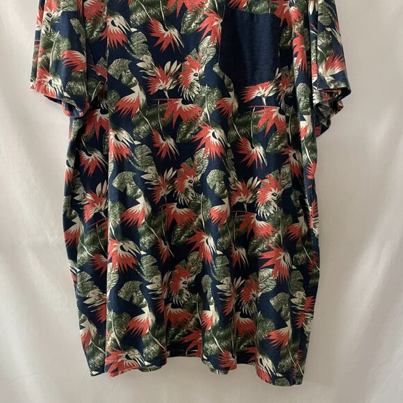 HB Mens Navy Blue Crew Neck Short Sleeve Leaf Print T-Shirt Size 3XLT Lot Of 2 - Picture 5 of 16
